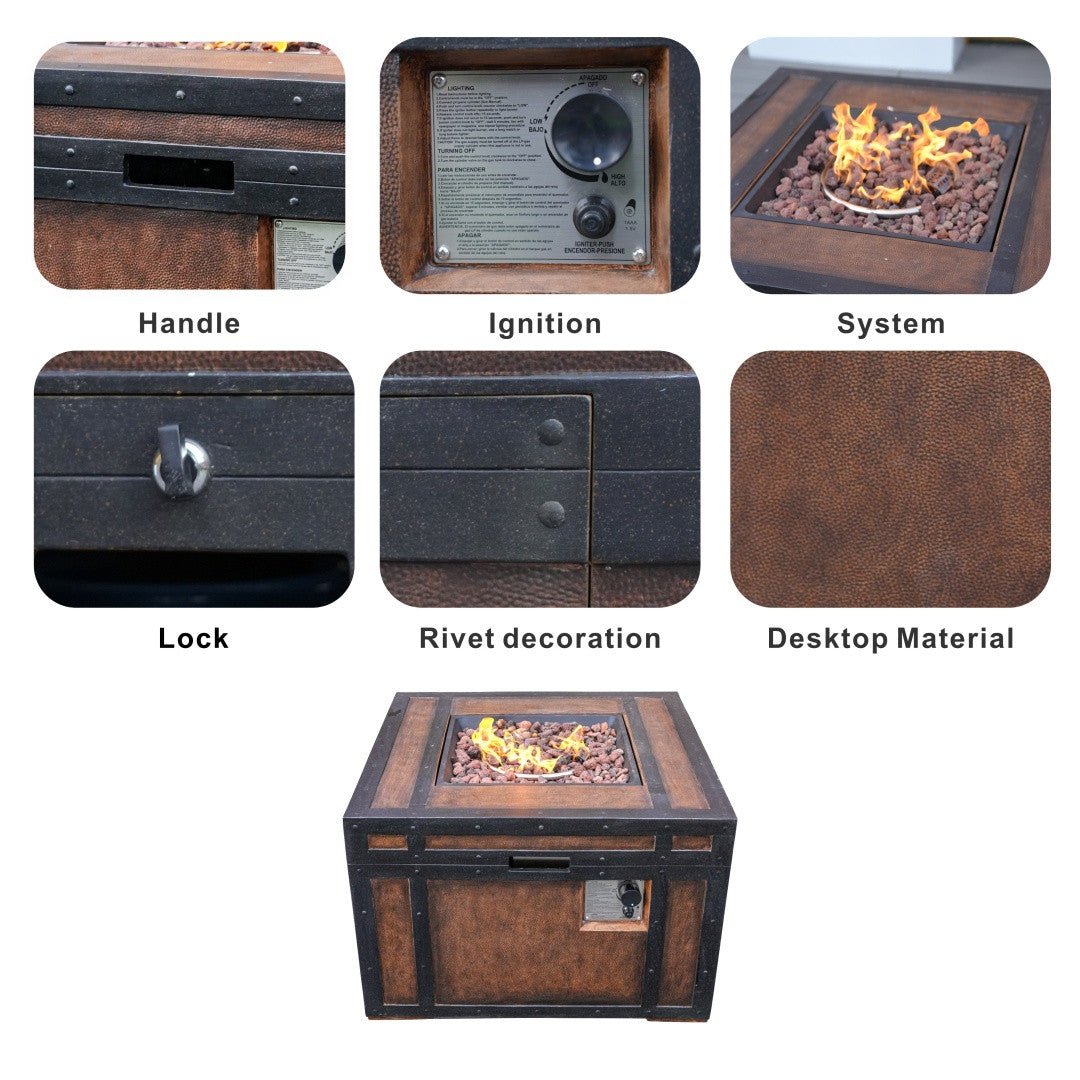 Square Wood Grain Effect Heater (PAG - 2354) - Direct Wicker