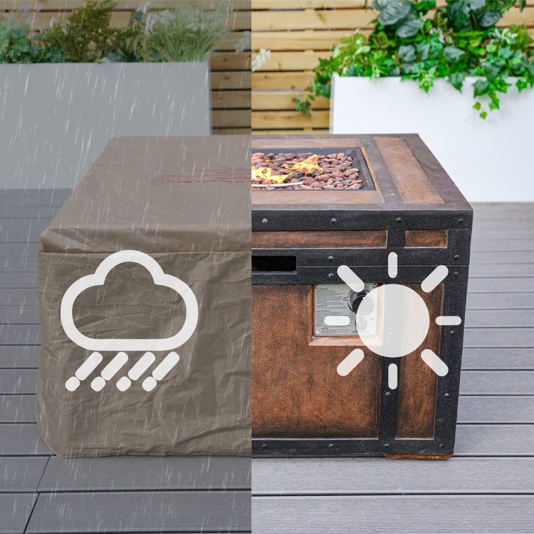 Square Wood Grain Effect Heater (PAG - 2354) - Direct Wicker