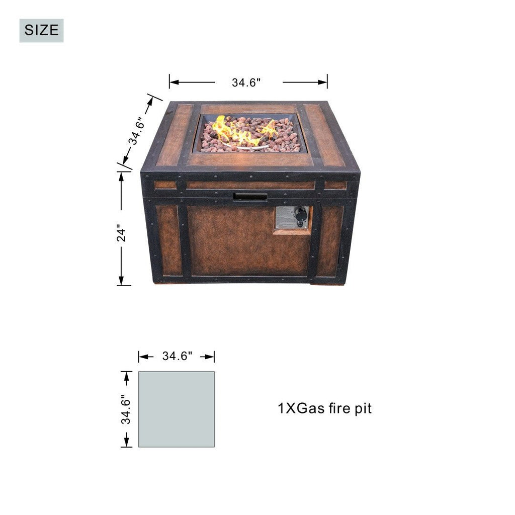 Square Wood Grain Effect Heater (PAG - 2354) - Direct Wicker