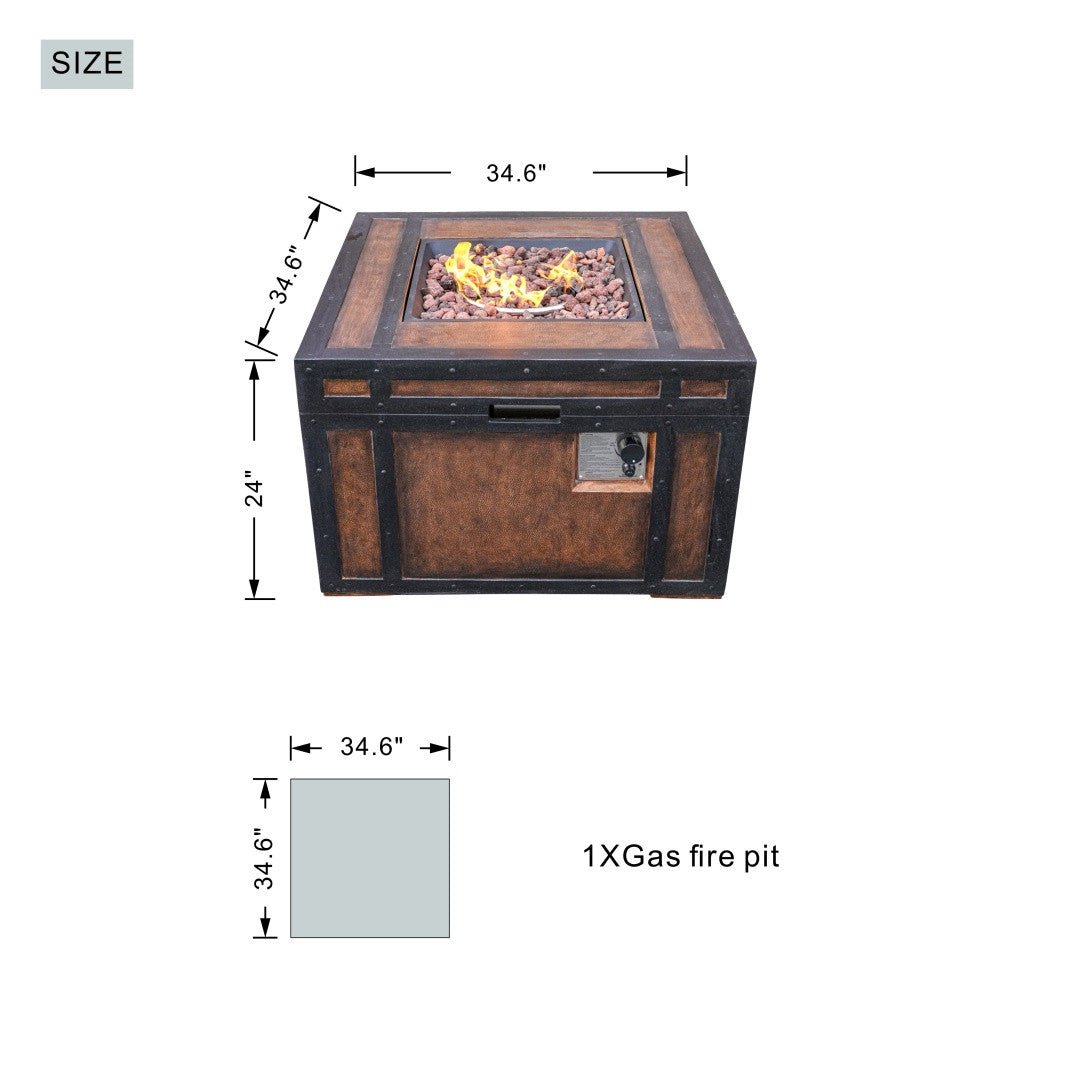 Square Wood Grain Effect Heater (PAG - 2354) - Direct Wicker