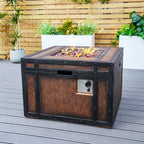 Square Wood Grain Effect Heater (PAG - 2354) - Direct Wicker