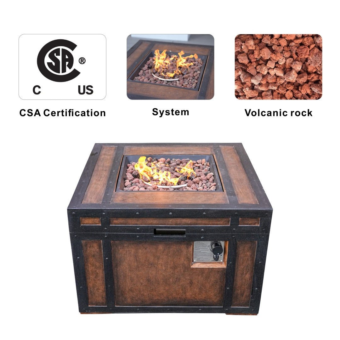 Square Wood Grain Effect Heater (PAG - 2354) - Direct Wicker