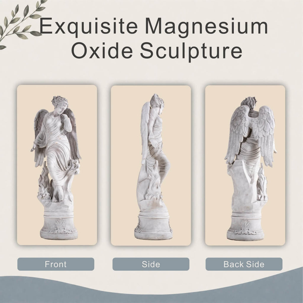 Tall Gray Magnesium Oxide Garden Statue (GS-2640-GR-CY) - Direct Wicker