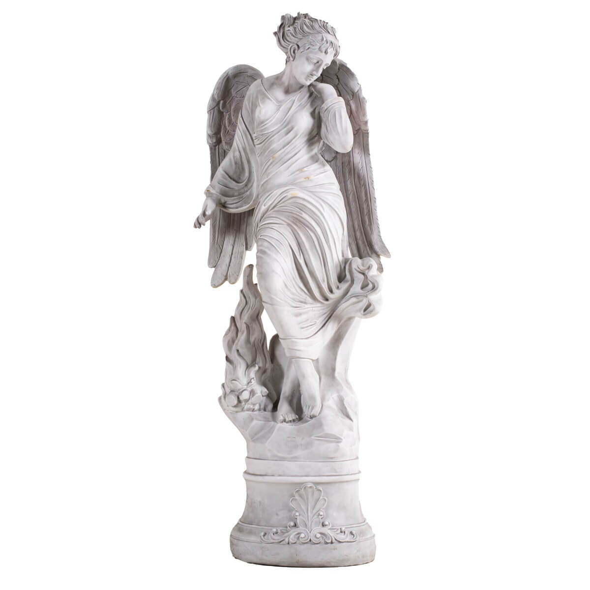 Tall Gray Magnesium Oxide Garden Statue (GS-2640-GR-CY) - Direct Wicker