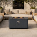 Terrafab Composite Anthracite Grey Fluted Rectangular Fire Pit Table (PAG-2717-GRE) - Direct Wicker