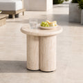 Terrafab Composite Faux Travertine Multi-Column Side Table / Stool (PAD-2713ST-YE) - Direct Wicker