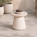 Terrafab Composite Faux Travertine Mushroom Side Table / Stool (PAD-2712ST-YE) - Direct Wicker