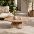 Terrafab Composite Faux Wood Pedestal Coffee Table (PAD-2732TA-BR) - Direct Wicker