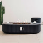 Terrafab Gas Fire Pit Table Set – Sculptural Outdoor Heating Solution (PAG - 2635) - Direct Wicker
