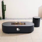 Terrafab Gas Fire Pit Table Set – Sculptural Outdoor Heating Solution (PAG - 2635) - Direct Wicker