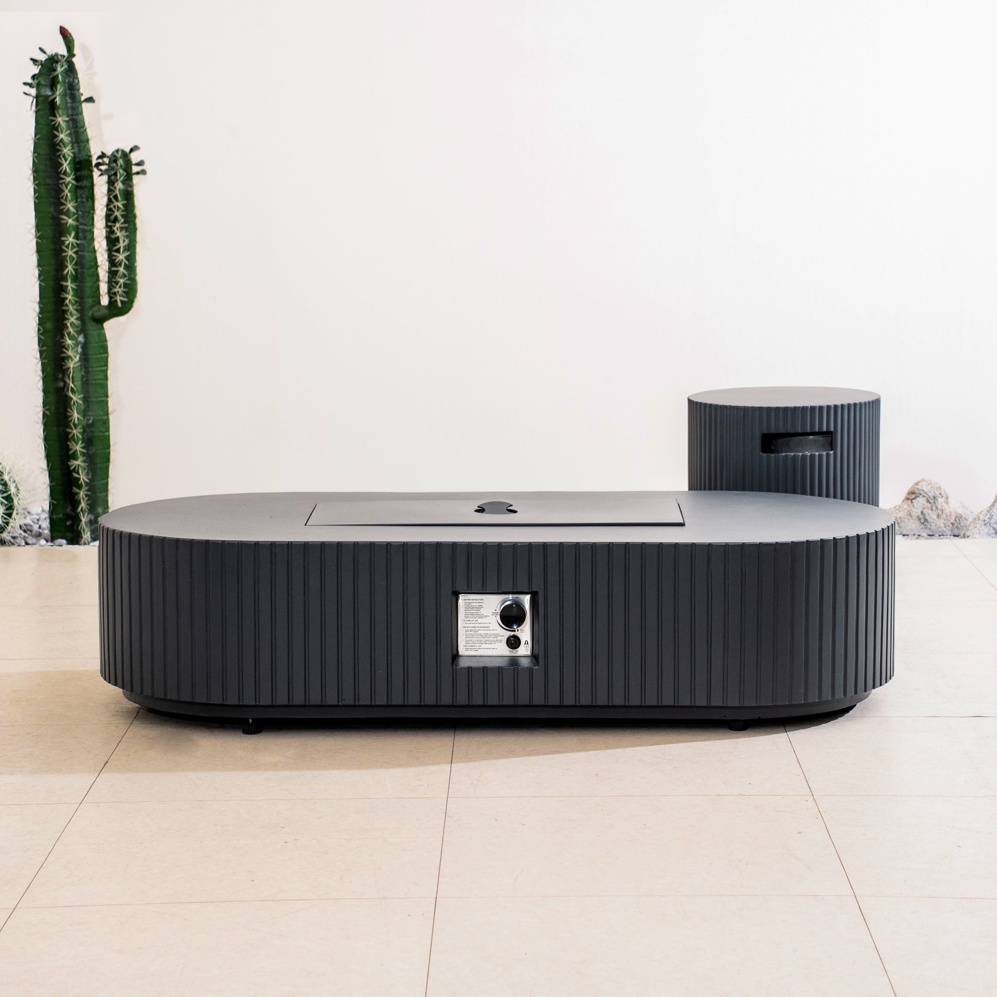 Terrafab Gas Fire Pit Table Set – Sculptural Outdoor Heating Solution (PAG - 2635) - Direct Wicker
