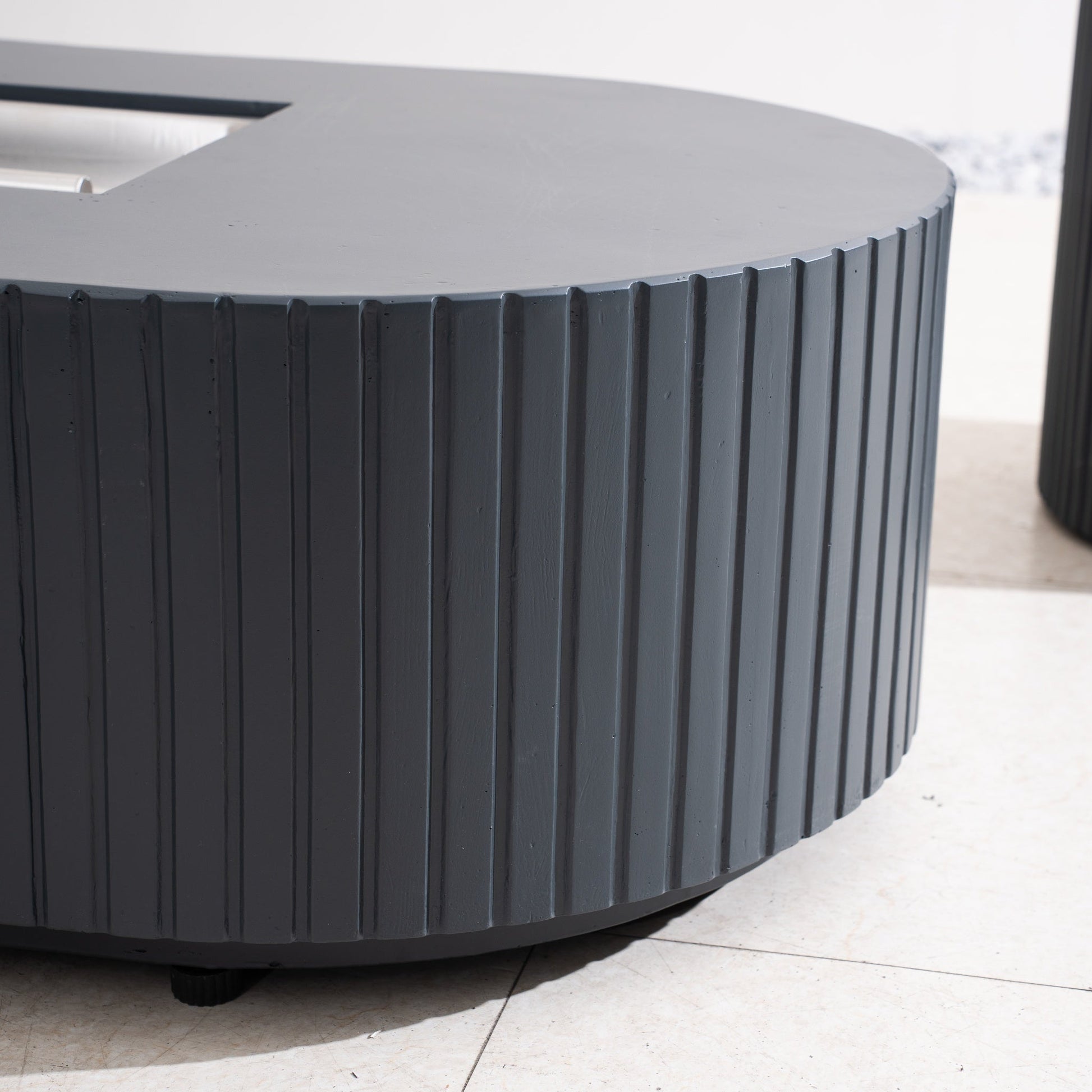 Terrafab Gas Fire Pit Table Set – Sculptural Outdoor Heating Solution (PAG - 2635) - Direct Wicker