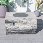 TerraFlame Rectangular Faux Wood Fire Pit Table for Outdoor Use (PAG-2170) - Direct Wicker