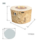 TerraFlame Round Faux Wood Fire Pit Table for Outdoor Use (PAG-2180) - Direct Wicker