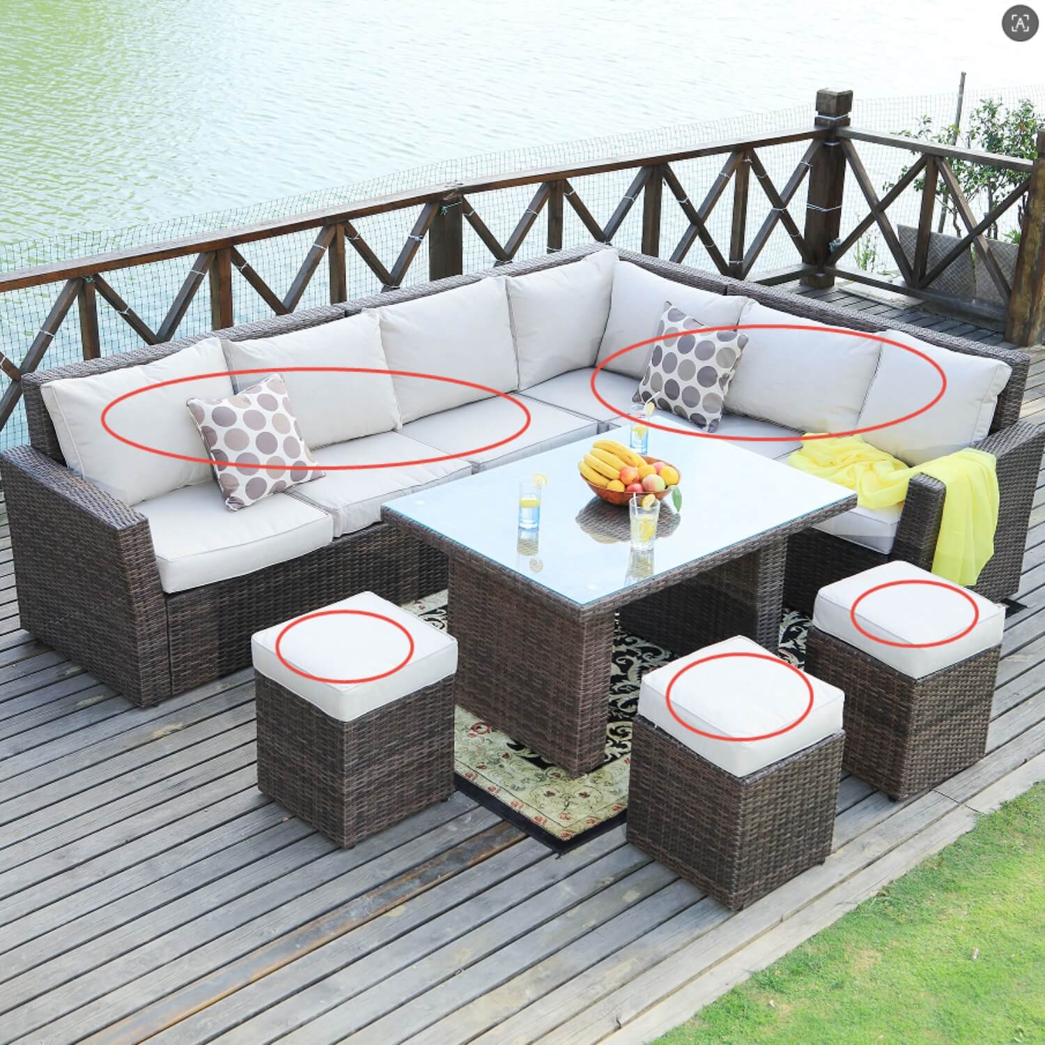 The replacement cushions set for PAS - 1403 - Direct Wicker