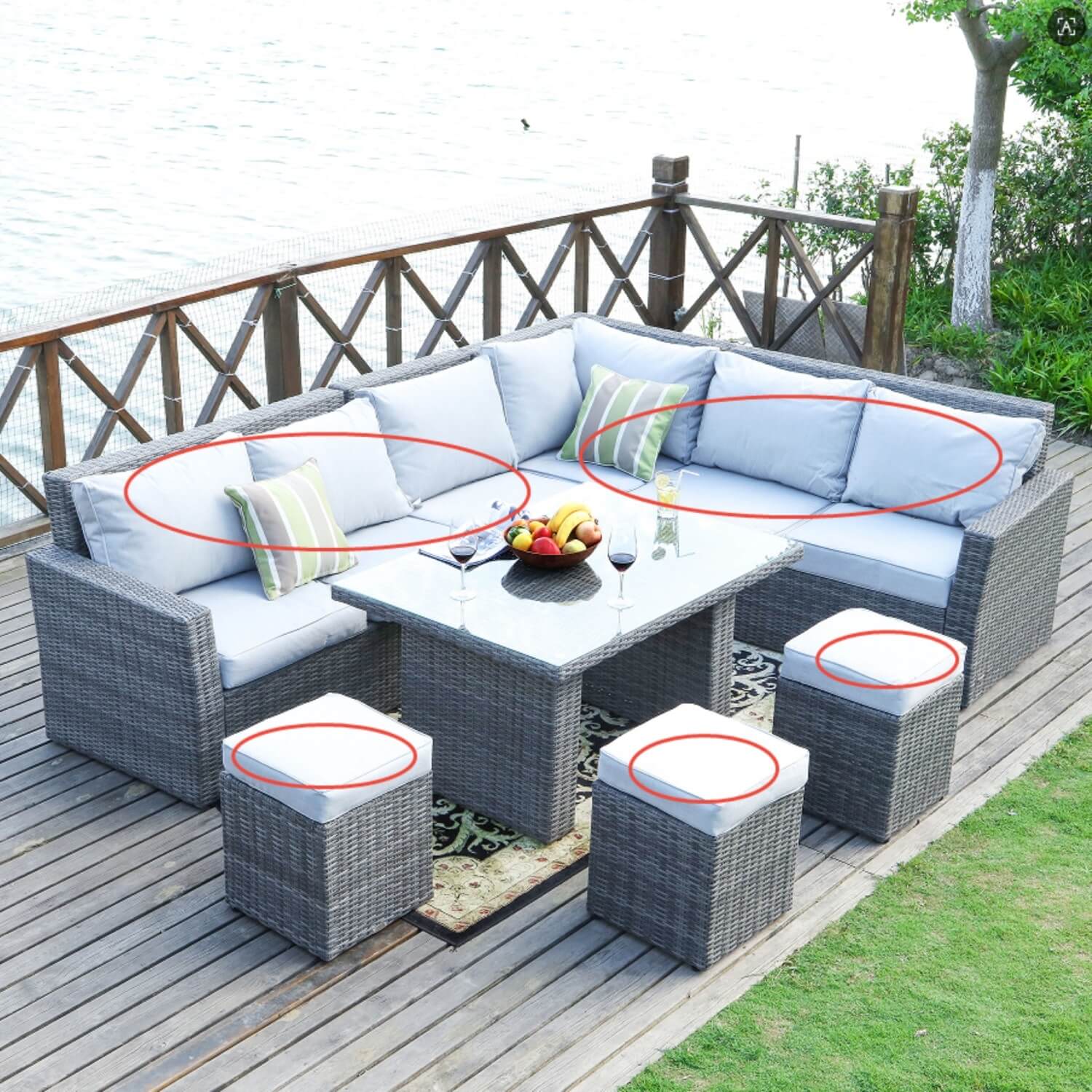 The replacement cushions set for PAS - 1403 - Direct Wicker
