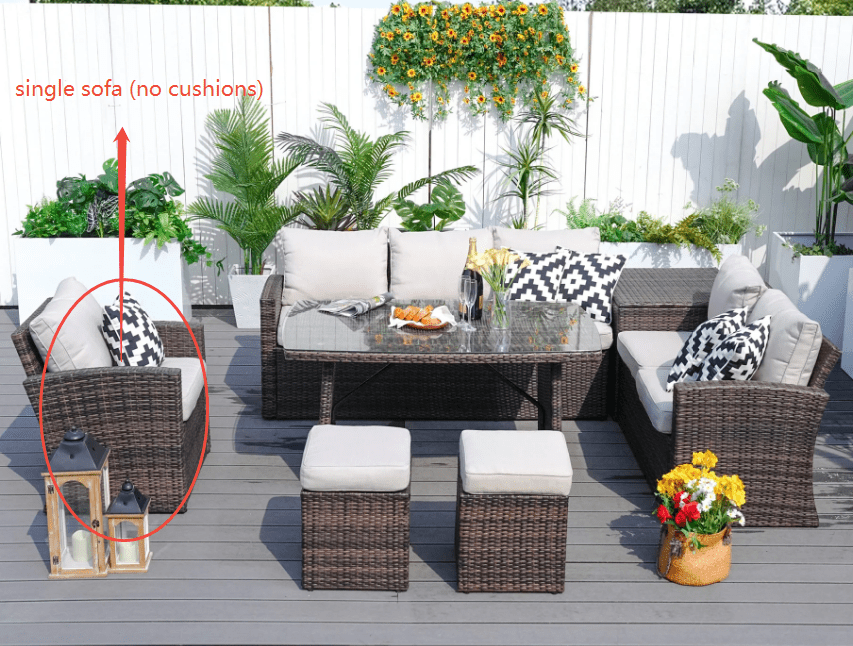The replacement for PAS - 1403B - BR - Single sofa (no cushion) - Direct Wicker