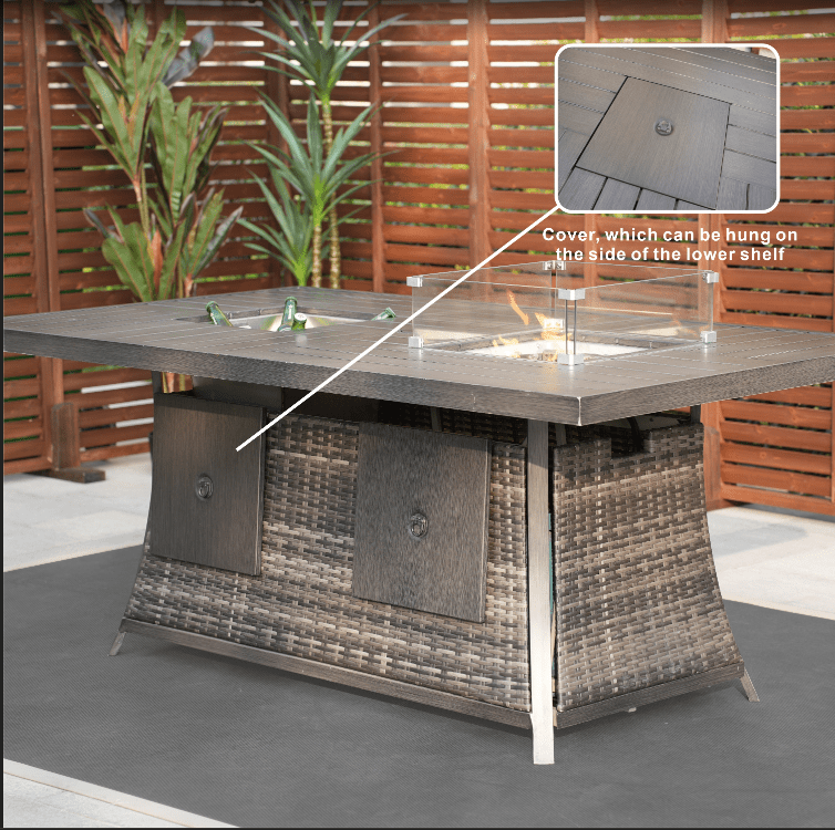 The system cover of the grey stove table 1106FI - Direct Wicker