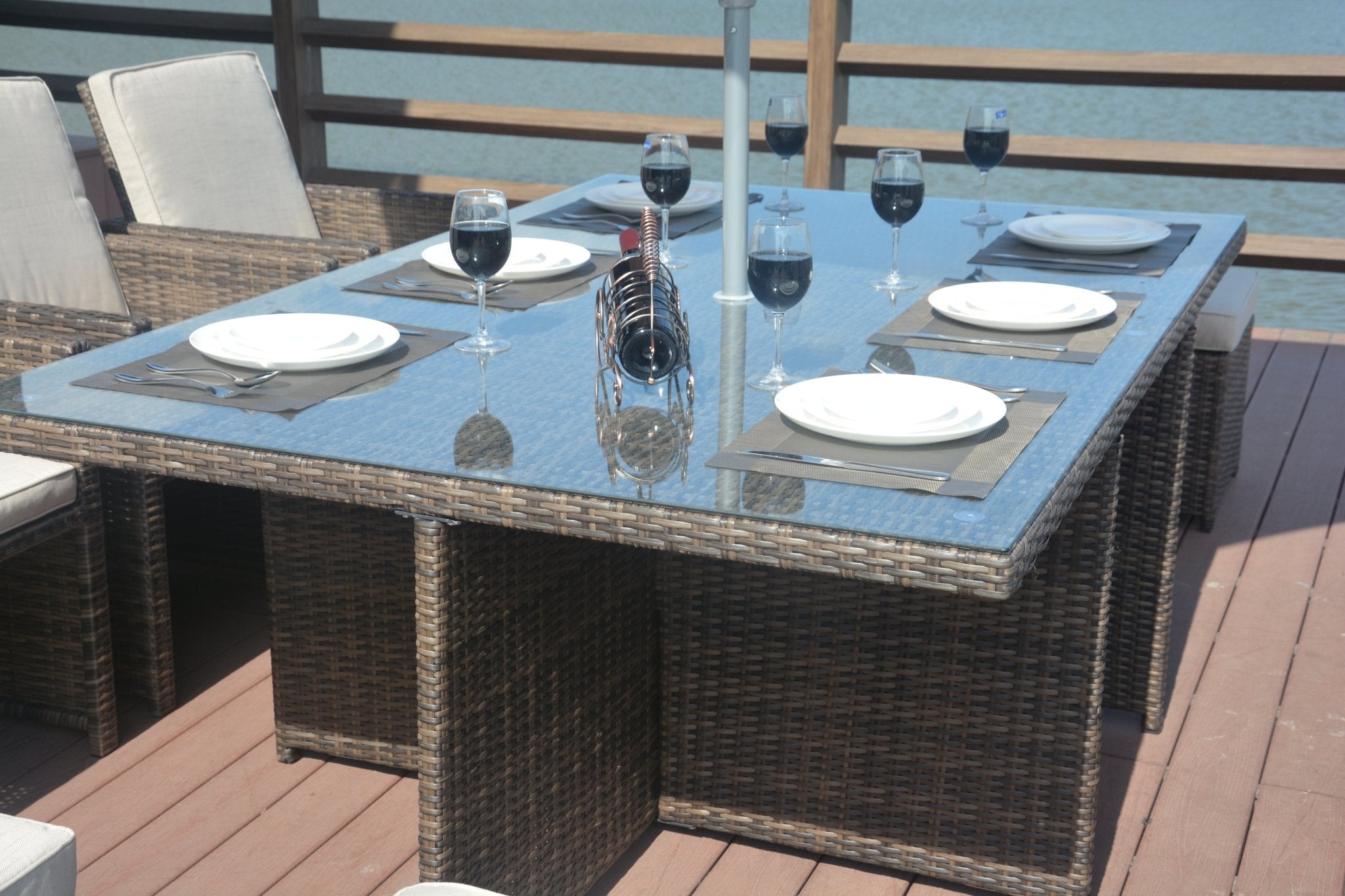 The whole brown rattan table of PAD - 3234 - BR - Direct Wicker