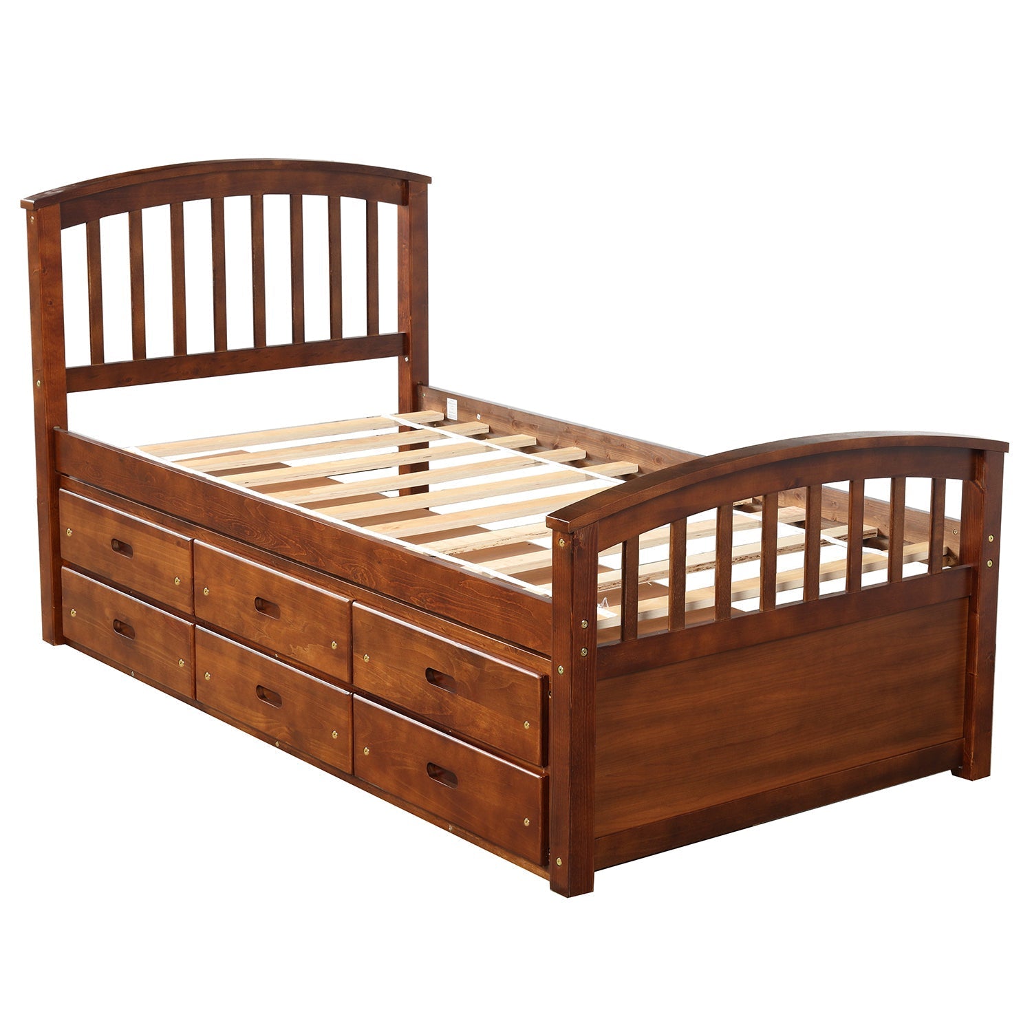 Twin Bed Frame With 6 Drawers, Constructed From High - Quality Solid Wood (SG000119AAP) - Direct Wicker