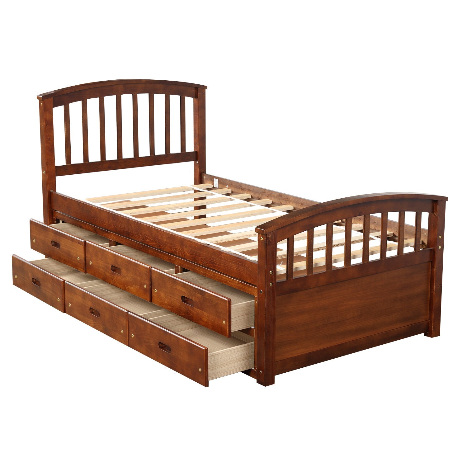 Twin Bed Frame With 6 Drawers, Constructed From High - Quality Solid Wood (SG000119AAP) - Direct Wicker