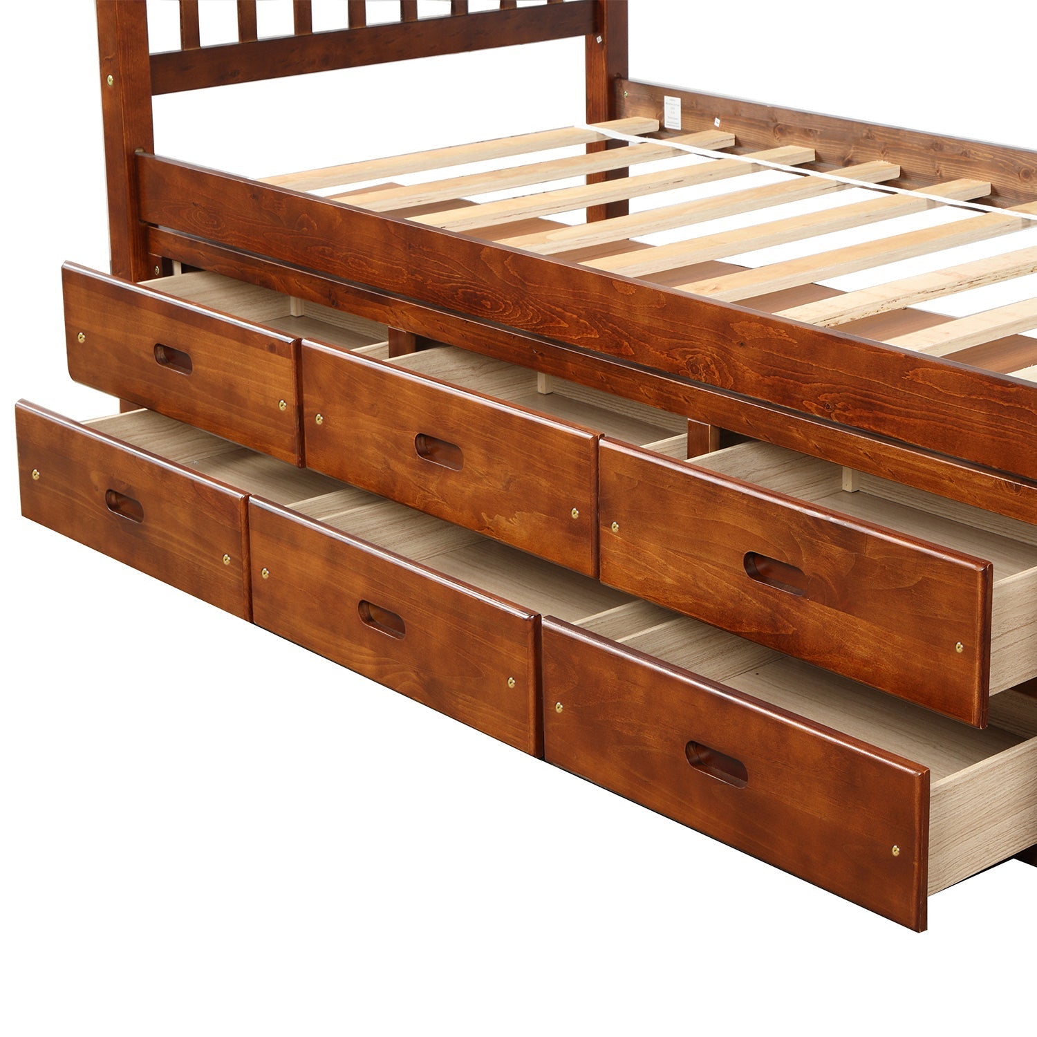 Twin Bed Frame With 6 Drawers, Constructed From High - Quality Solid Wood (SG000119AAP) - Direct Wicker