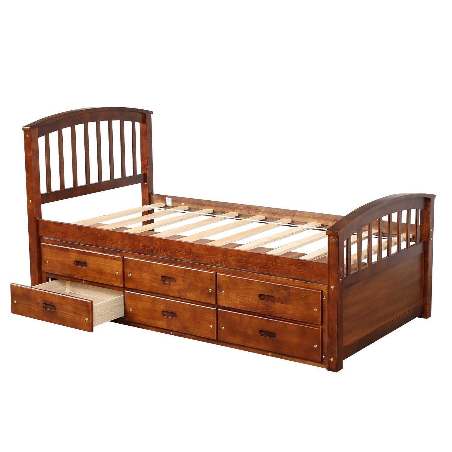 Twin Bed Frame With 6 Drawers, Constructed From High - Quality Solid Wood (SG000119AAP) - Direct Wicker