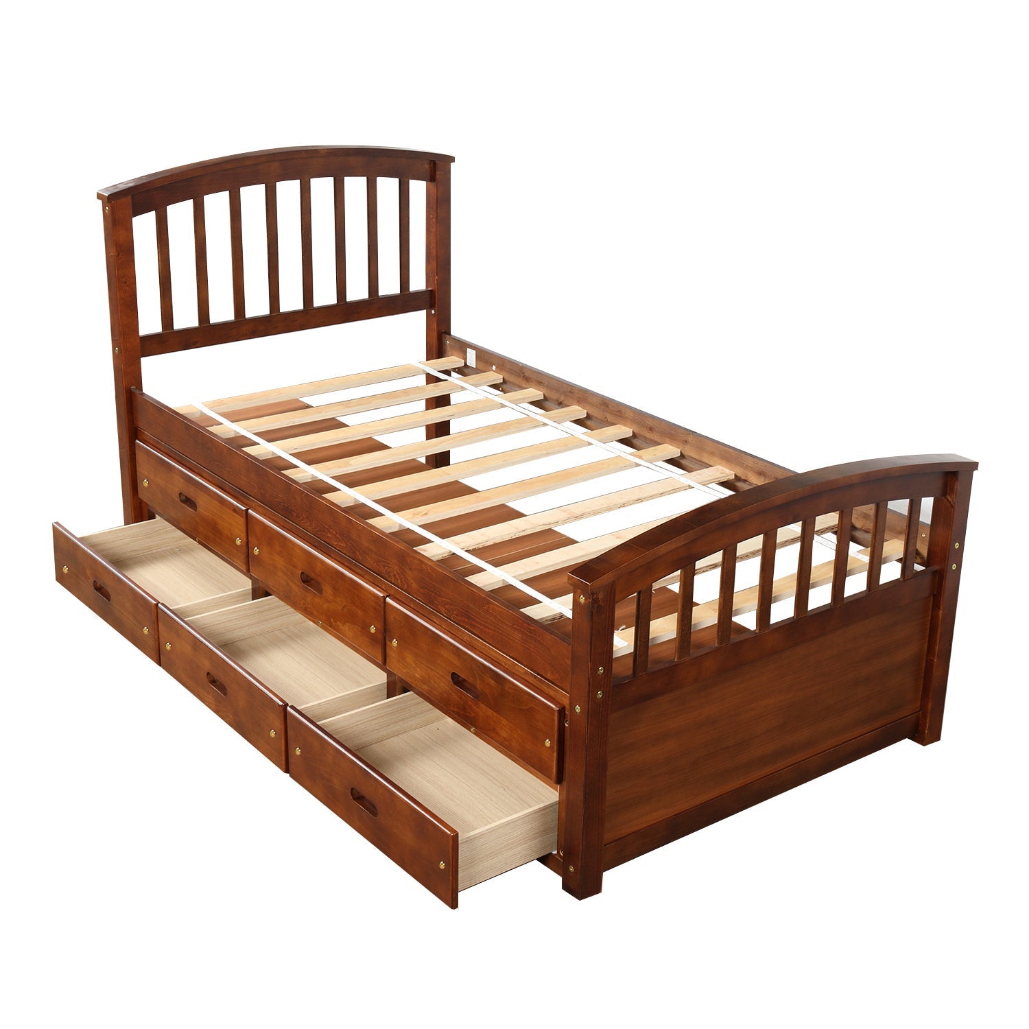 Twin Bed Frame With 6 Drawers, Constructed From High - Quality Solid Wood (SG000119AAP) - Direct Wicker