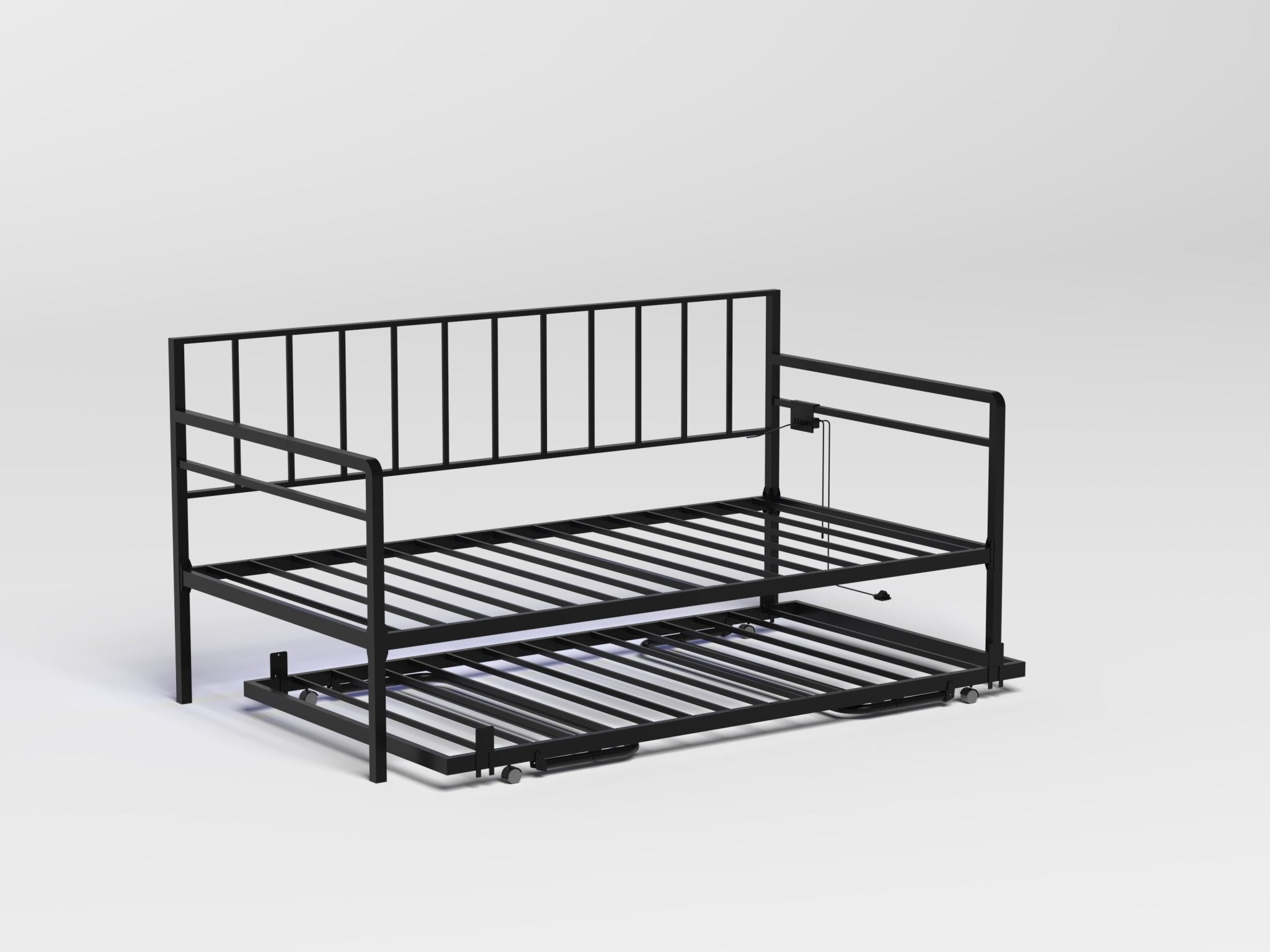 Twin Daybed with RGB LED Lights & Charging Station (W2129P244576) - Direct Wicker