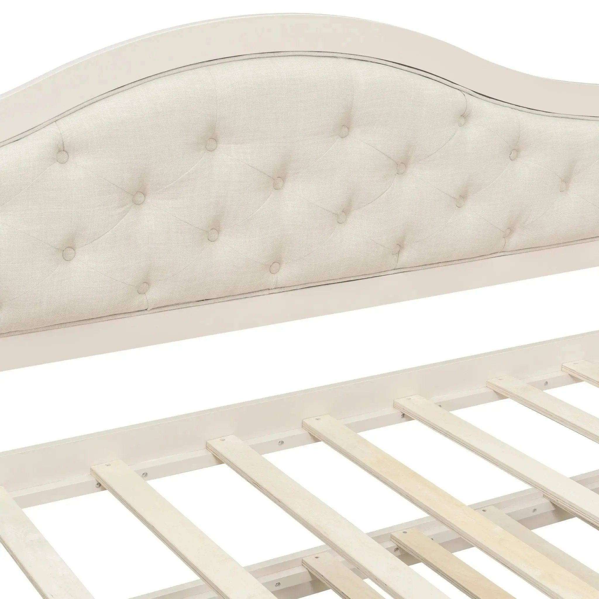 Twin Daybed with Trundle, Twin Size Beige Daybed with 2 Storage Drawers - Direct Wicker