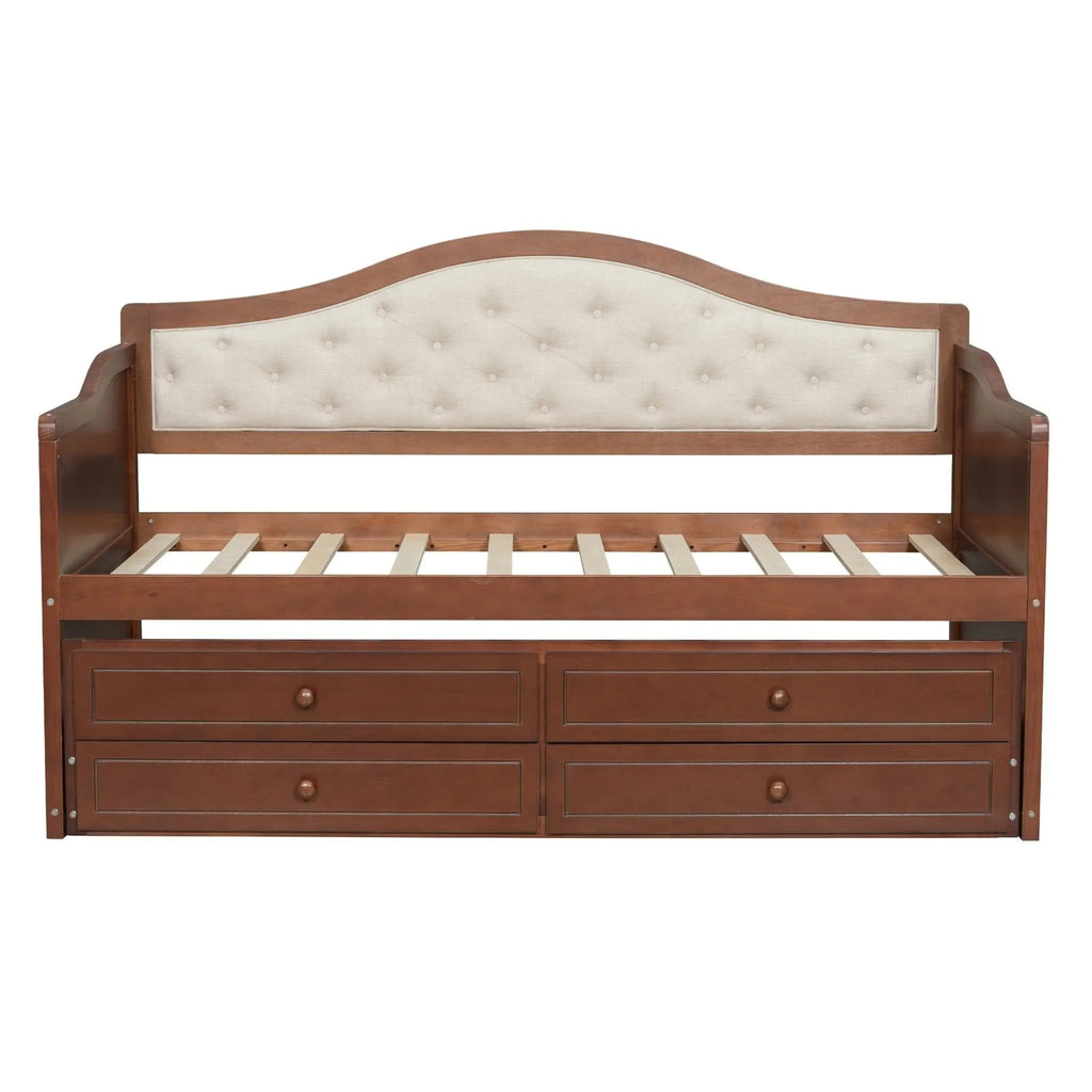 Twin Daybed with Trundle, Twin Size Daybed with 2 Storage Drawers - Direct Wicker