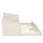 Twin Daybed with Trundle, Twin Size Beige Daybed with 2 Storage Drawers - Direct Wicker