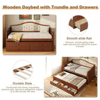 Twin Daybed with Trundle, Twin Size Daybed with 2 Storage Drawers - Direct Wicker