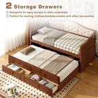 Twin Daybed with Trundle, Twin Size Daybed with 2 Storage Drawers - Direct Wicker