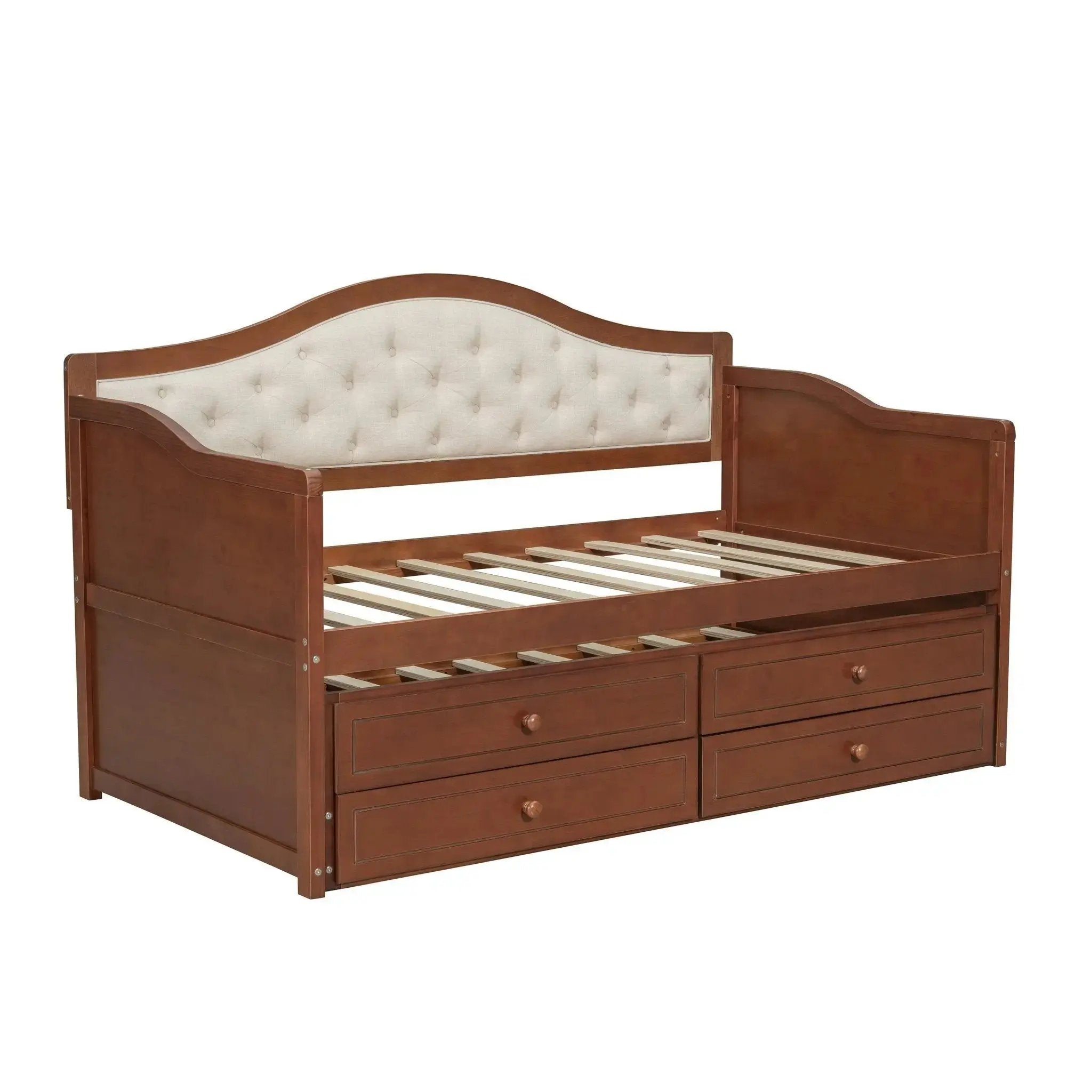 Twin Daybed with Trundle, Twin Size Daybed with 2 Storage Drawers - Direct Wicker