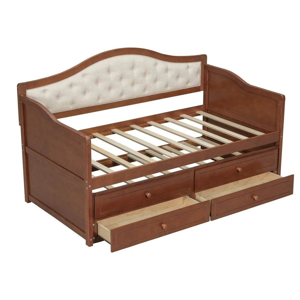 Twin Daybed with Trundle, Twin Size Daybed with 2 Storage Drawers - Direct Wicker
