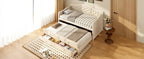 Twin Daybed with Trundle, Twin Size Beige Daybed with 2 Storage Drawers - Direct Wicker