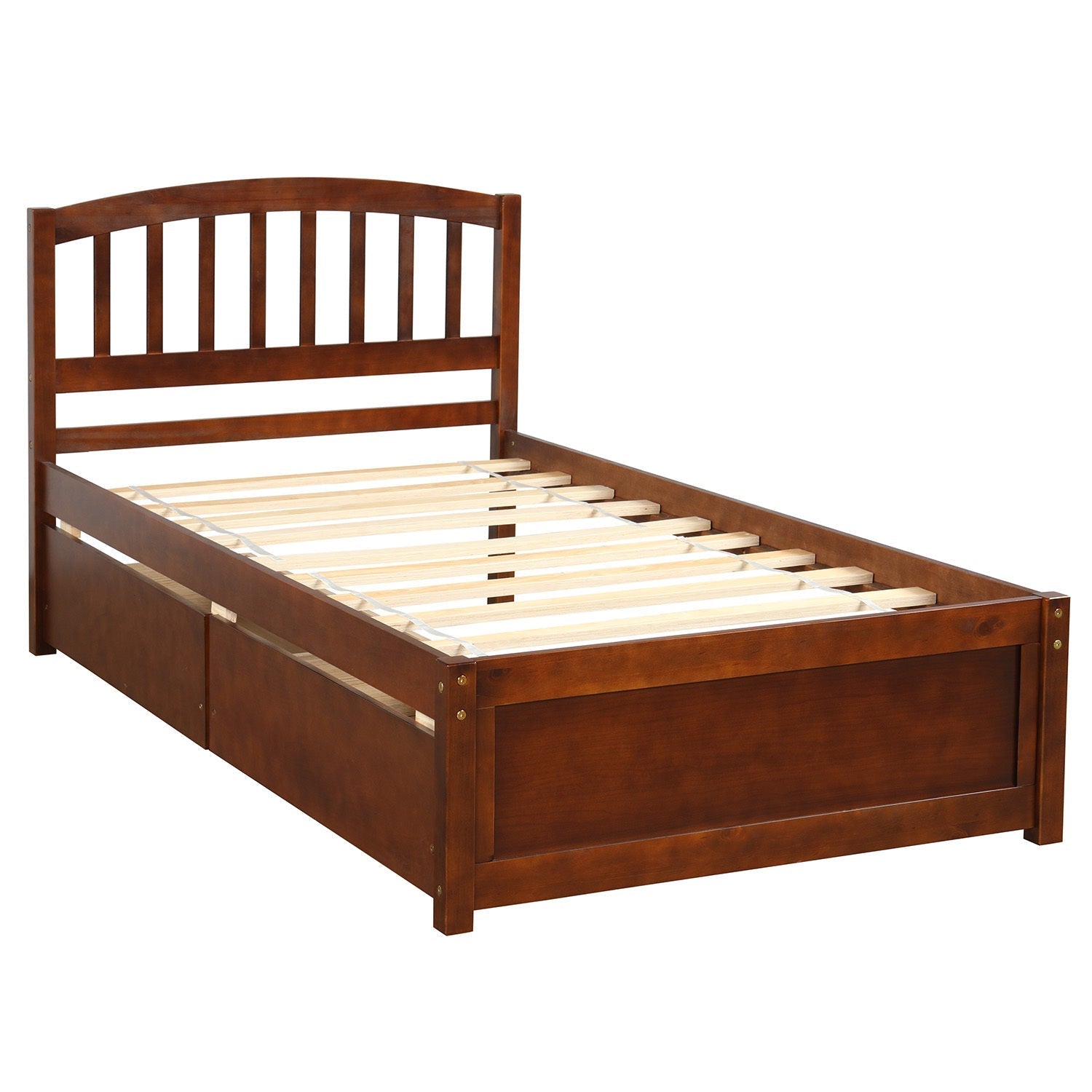 Twin Platform Storage Bed Frame with Two Drawers and Headboard (WF194279AAD) - Direct Wicker