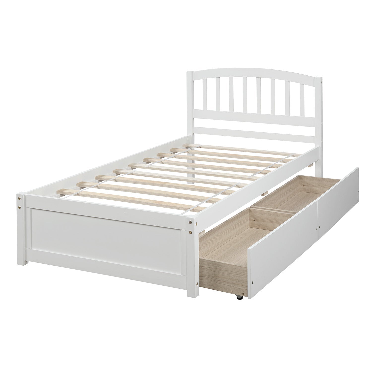 Twin Platform Storage Bed Wood Bed Frame (WF194279AAK) - Direct Wicker