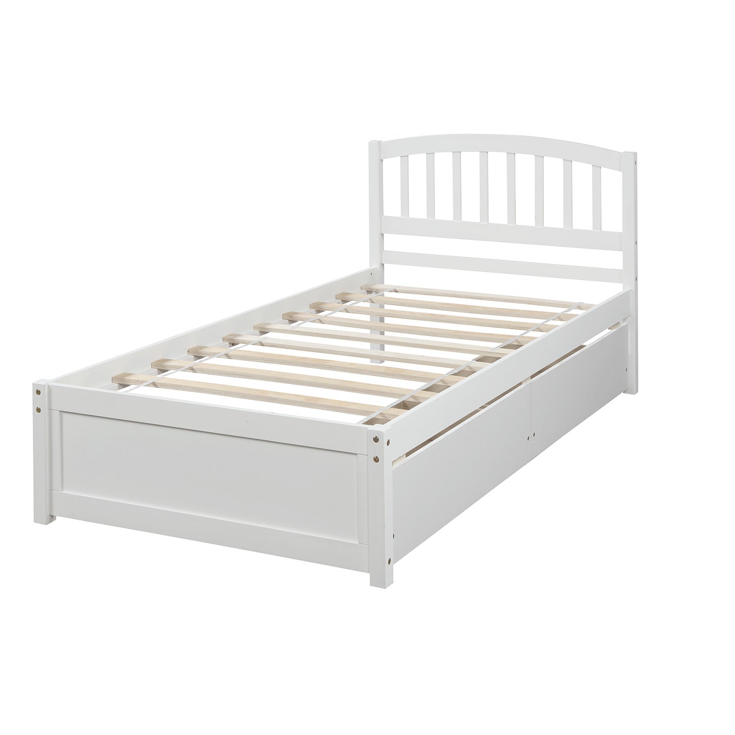 Twin Platform Storage Bed Wood Bed Frame (WF194279AAK) - Direct Wicker