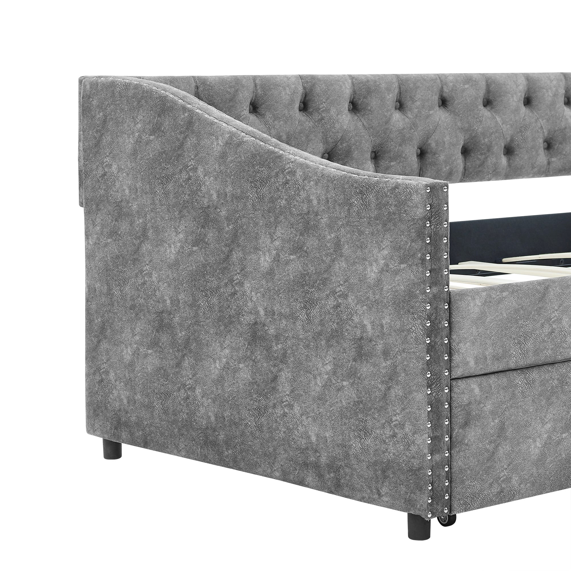 Twin Size Daybed with Drawers Upholstered Tufted Sofa Bed (W1413S00001) - Direct Wicker