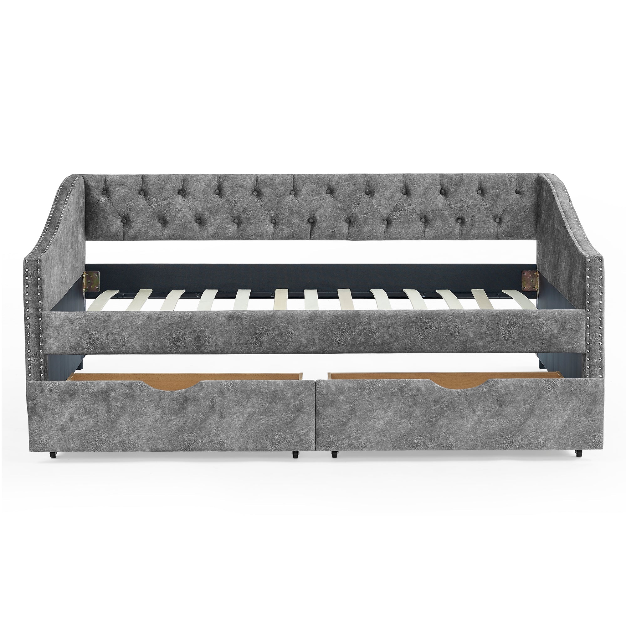 Twin Size Daybed with Drawers Upholstered Tufted Sofa Bed (W1413S00001) - Direct Wicker