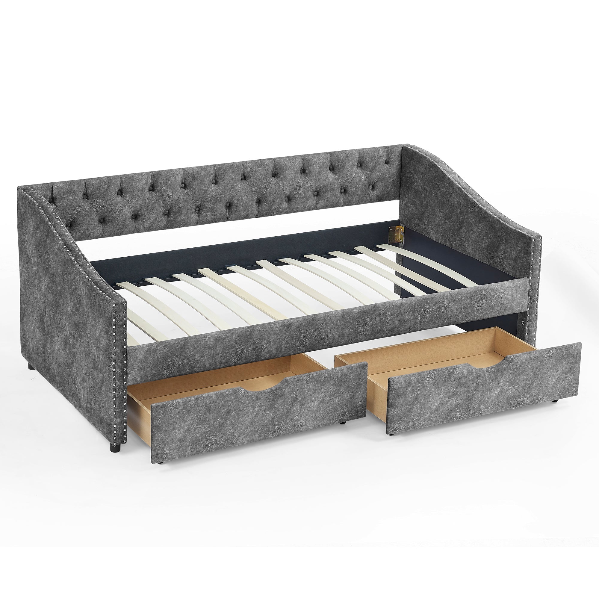 Twin Size Daybed with Drawers Upholstered Tufted Sofa Bed (W1413S00001) - Direct Wicker