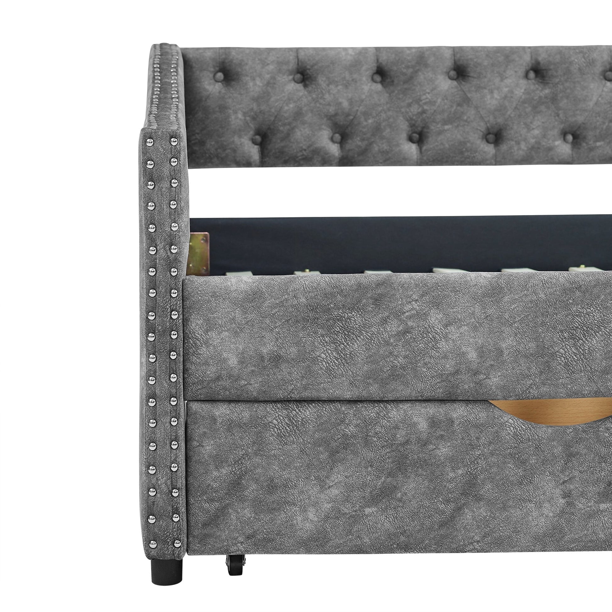 Twin Size Daybed with Drawers Upholstered Tufted Sofa Bed (W1413S00001) - Direct Wicker