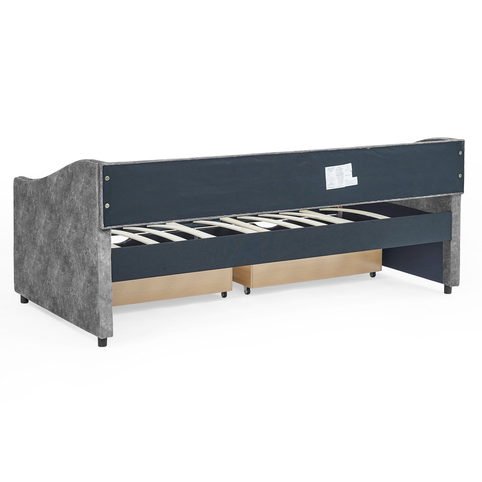 Twin Size Daybed with Drawers Upholstered Tufted Sofa Bed (W1413S00001) - Direct Wicker