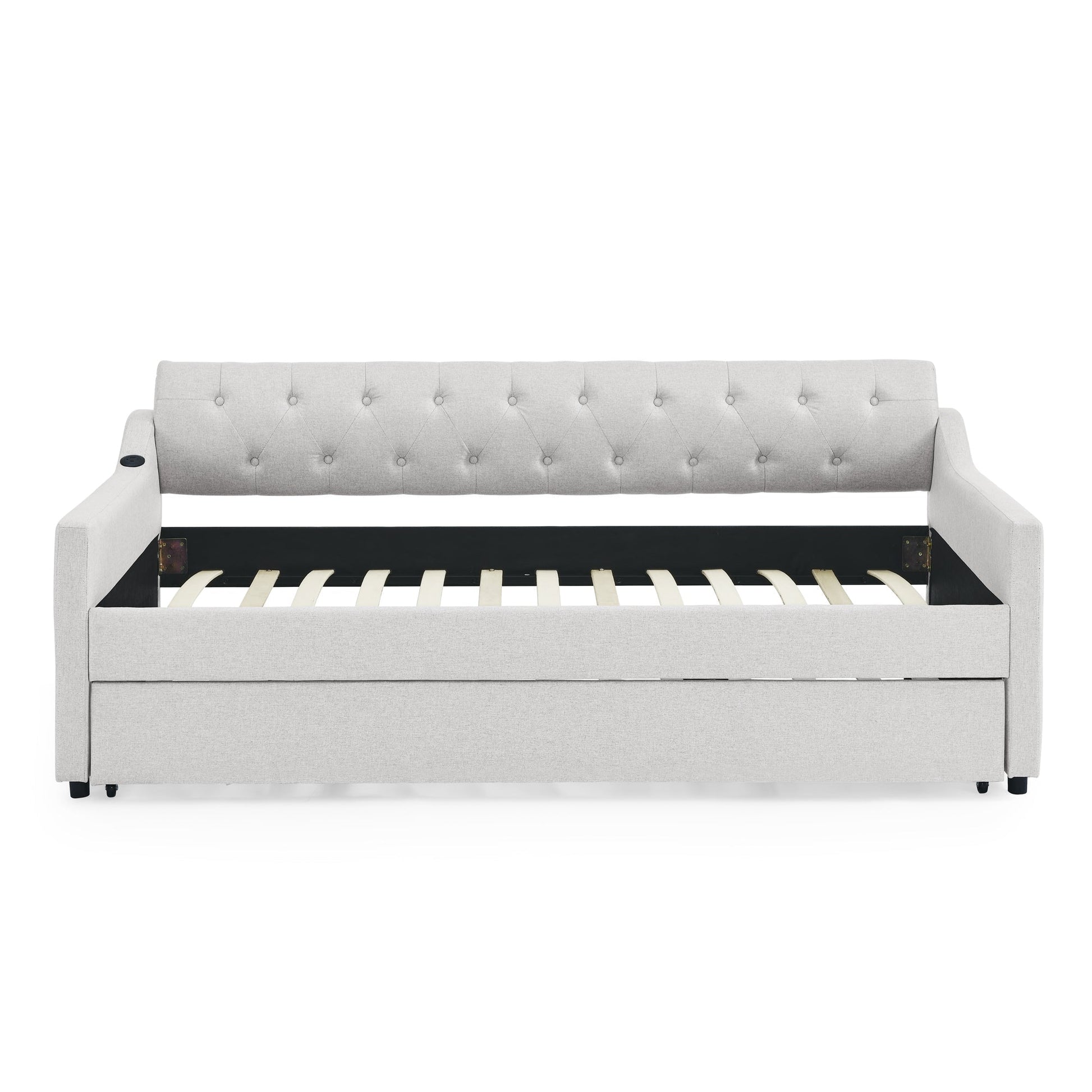 Twin Size Upholstery DayBed with Twin Size Erectable Trundle (W1413S00027) - Direct Wicker