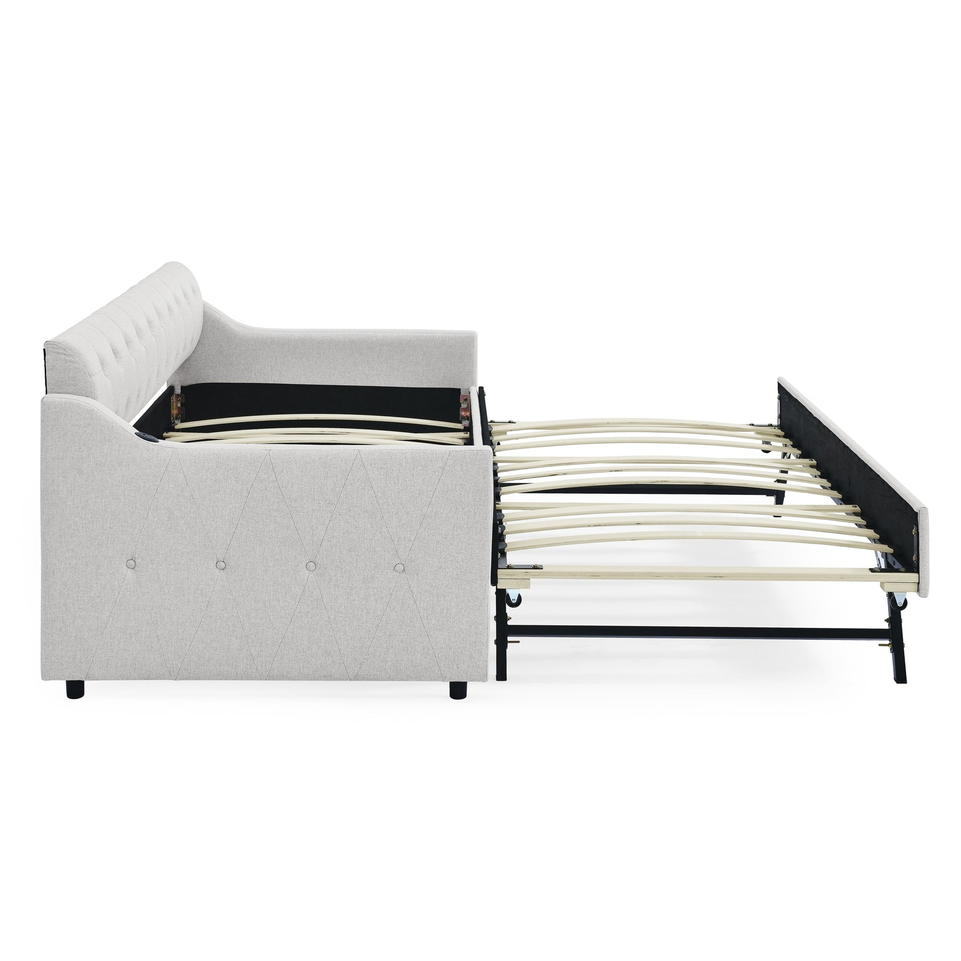 Twin Size Upholstery DayBed with Twin Size Erectable Trundle (W1413S00027) - Direct Wicker