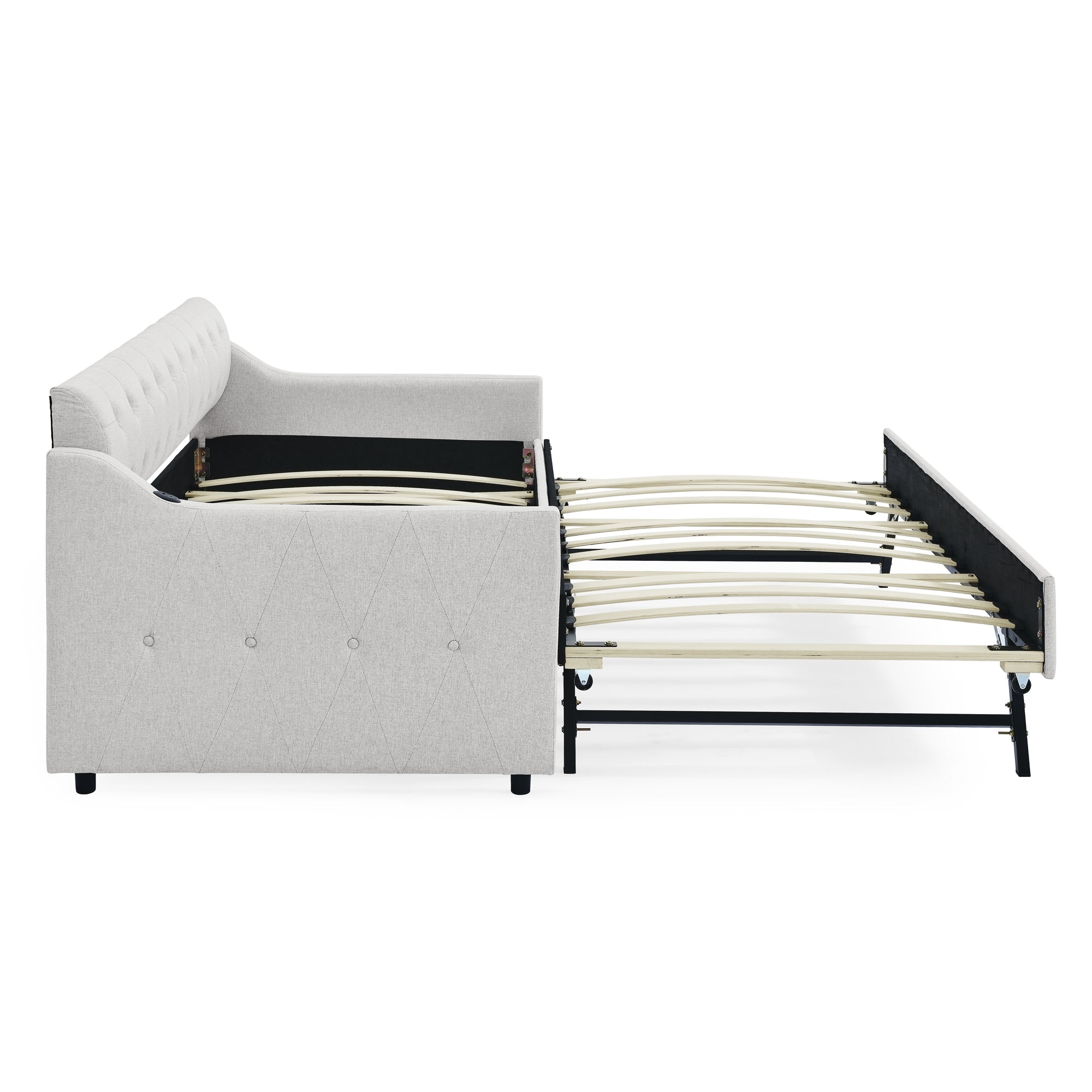 Twin Size Upholstery DayBed with Twin Size Erectable Trundle (W1413S00027) - Direct Wicker