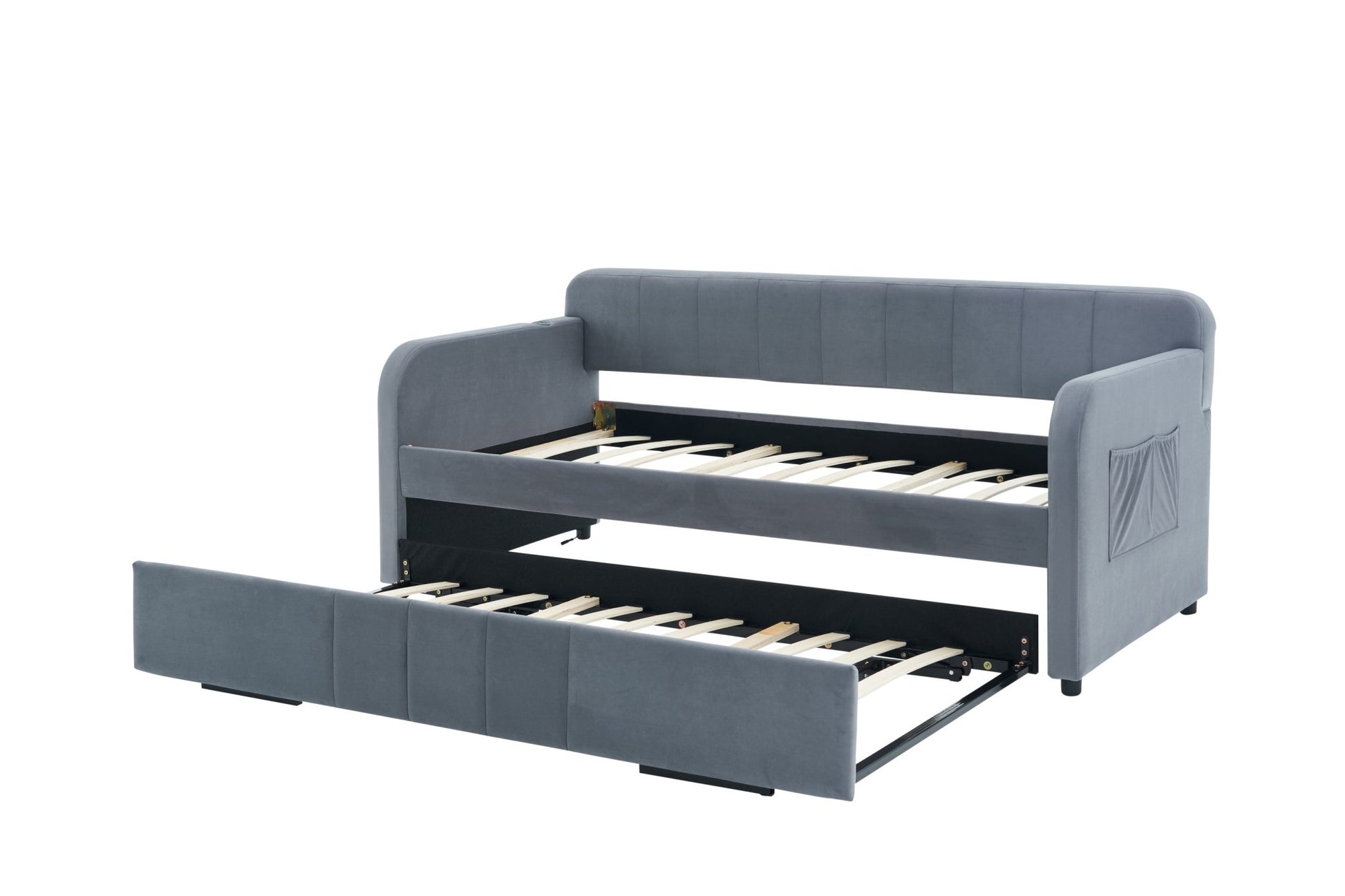 Twin Upholstered Daybed Frame with Trundle, Twin Size Sofa Bed - Direct Wicker
