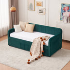 Twin Upholstered Daybed Frame with Trundle, Twin Size Sofa Bed - Direct Wicker